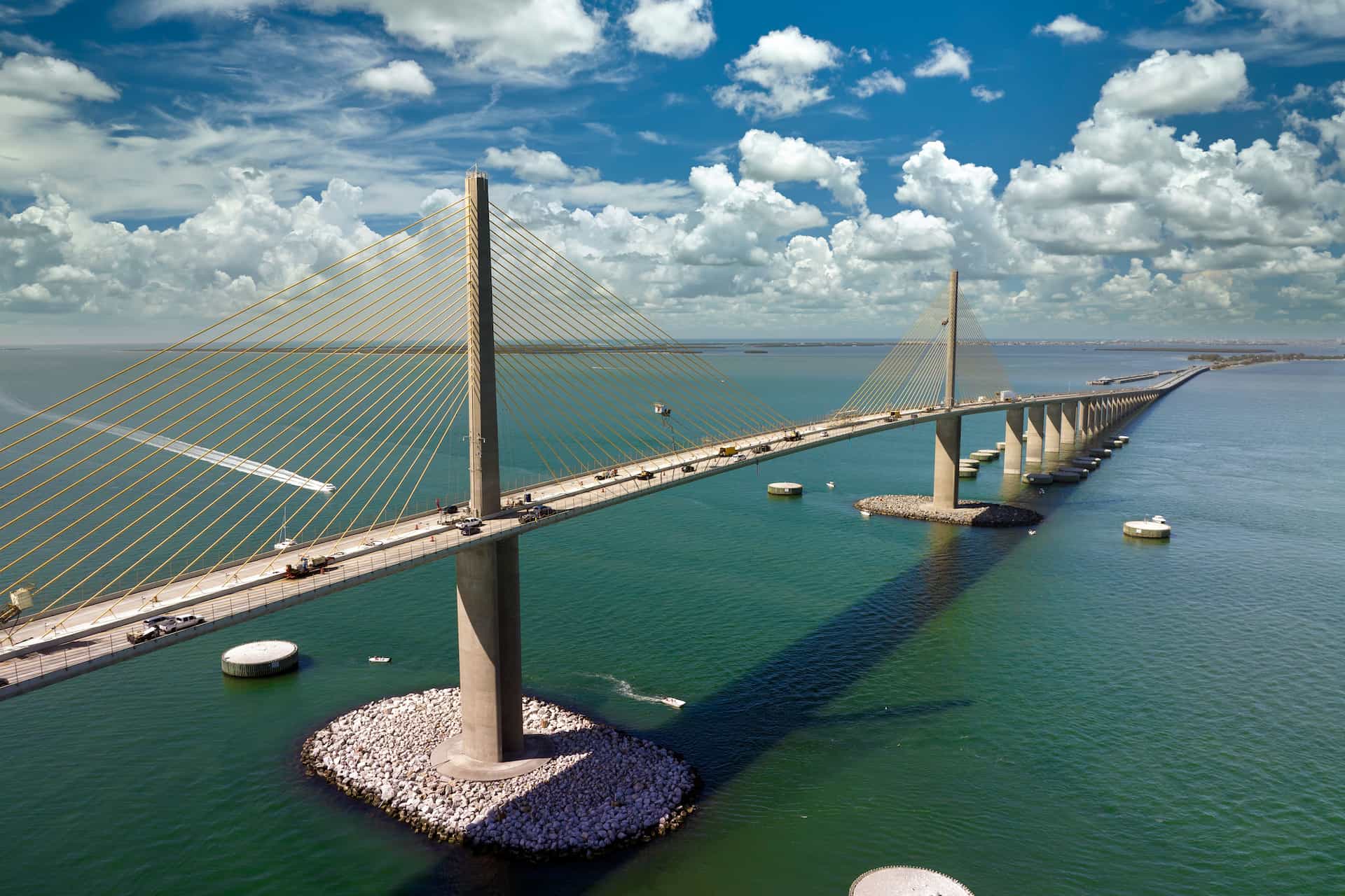 Sunshine Skyway Bridge over Tampa Bay in Florida