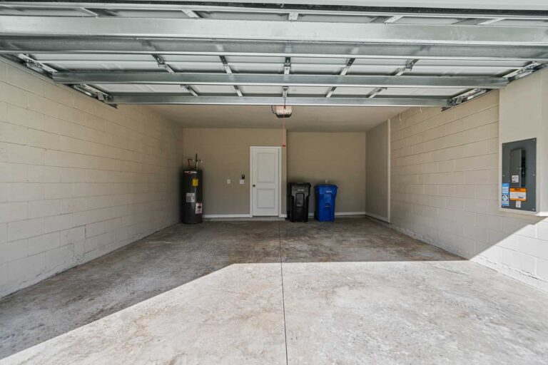 Townhome 2-car garage with hot water heater